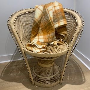 Vintage Sears Simpsons Orange Plaid Throw